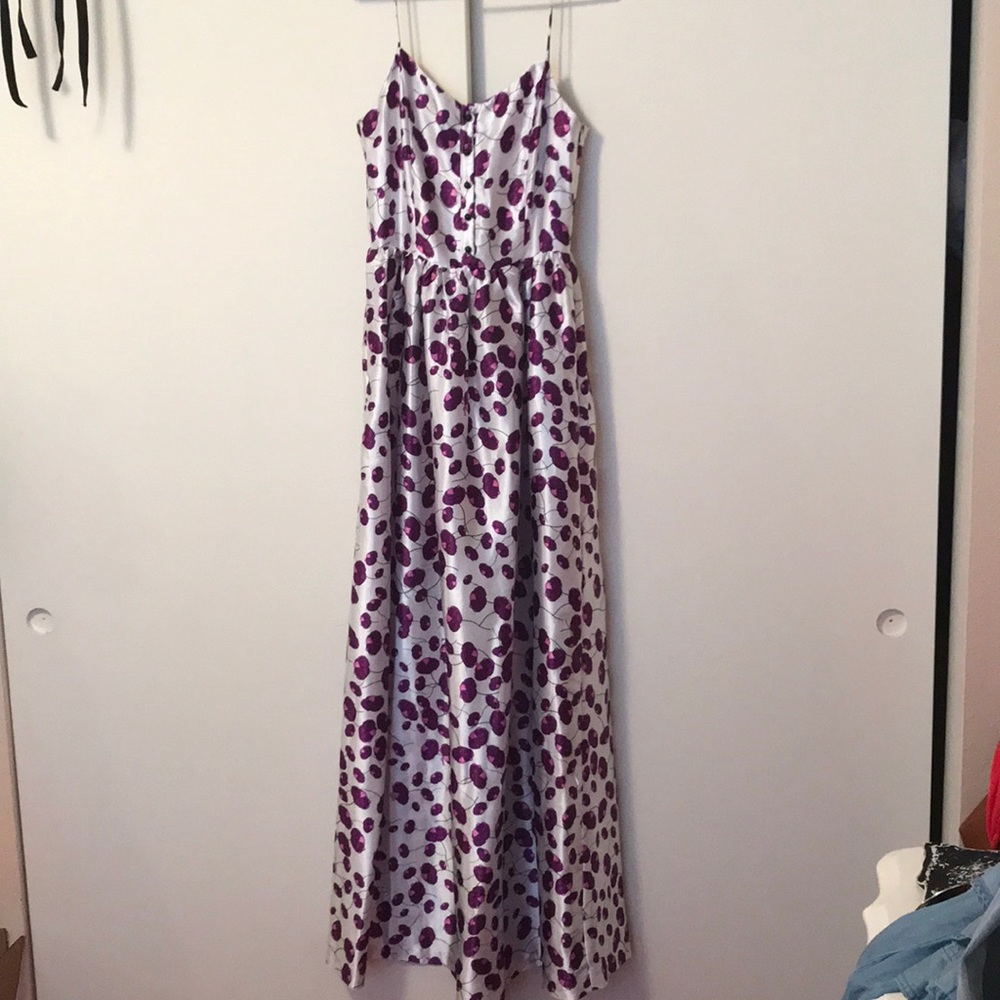 Emploi Poppy flower silky Full length maxi dress